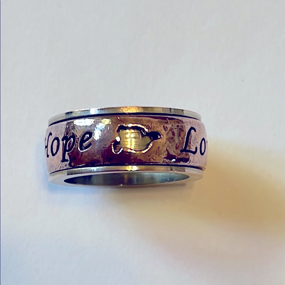 Stainless Steel & Copper Spinner Ring NWT UNISEX Size 8